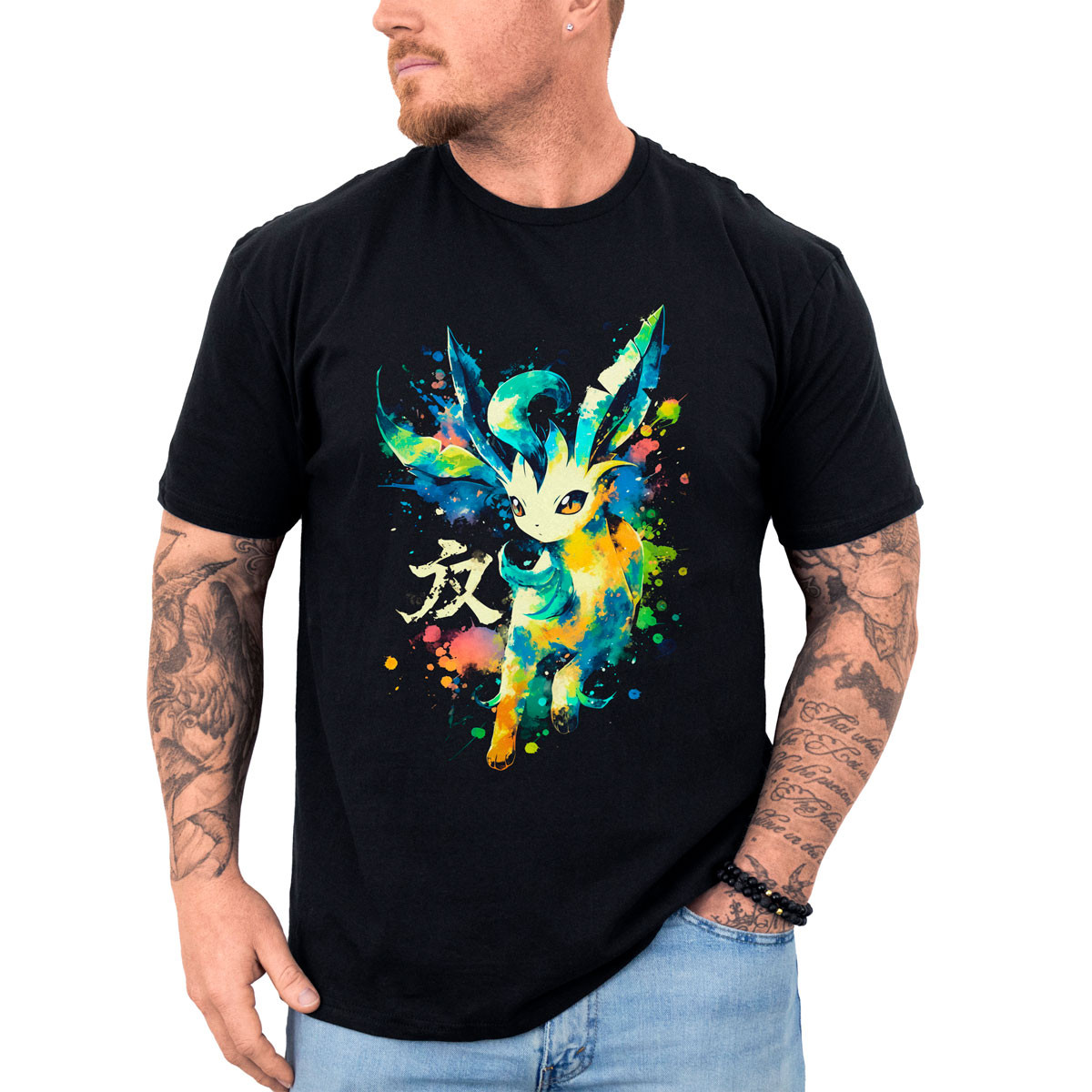 polera-anime-estampada-frontal-leafeon-ink-estilo-pok-mon