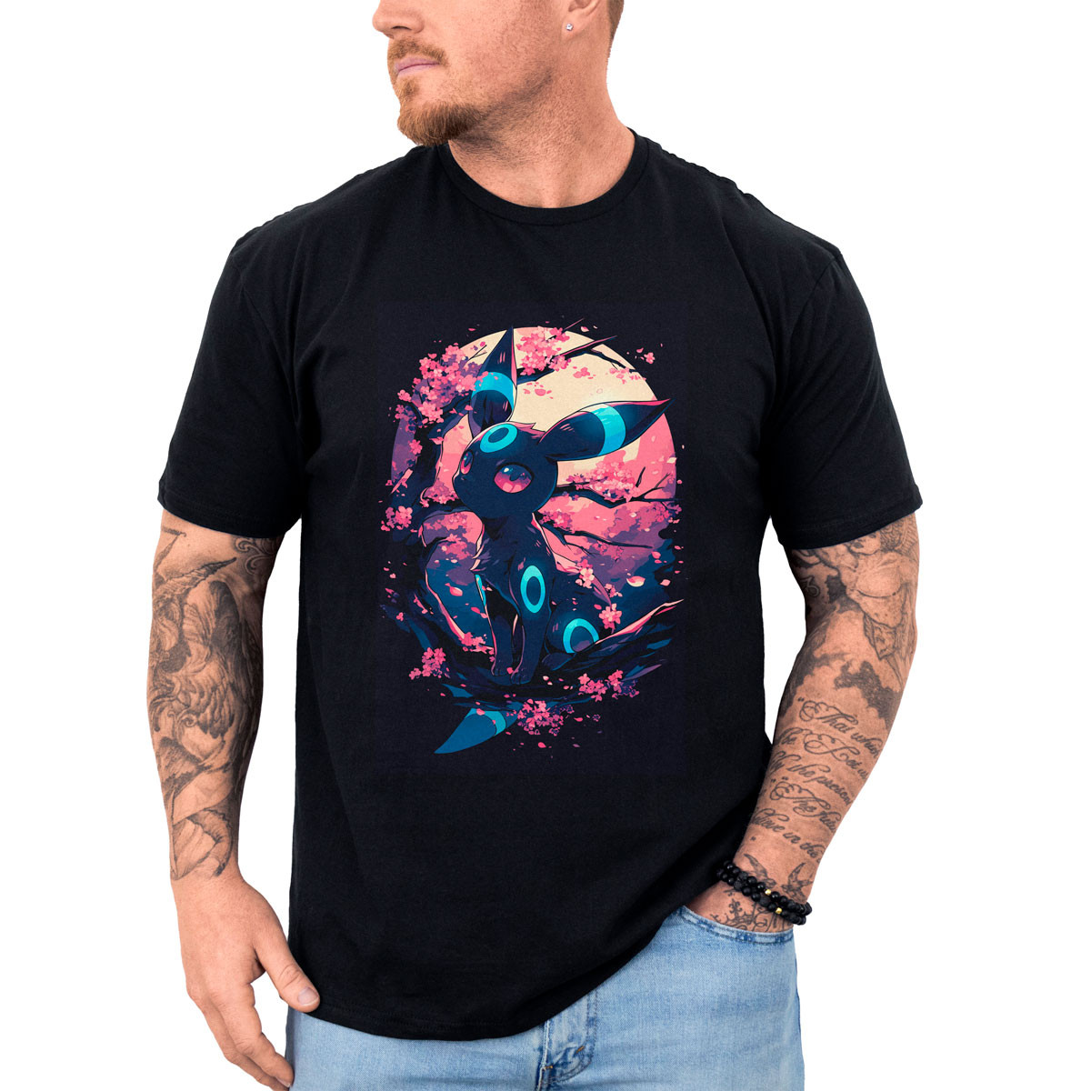 polera-anime-estampada-frontal-shiny-umbreon-con-cerezos