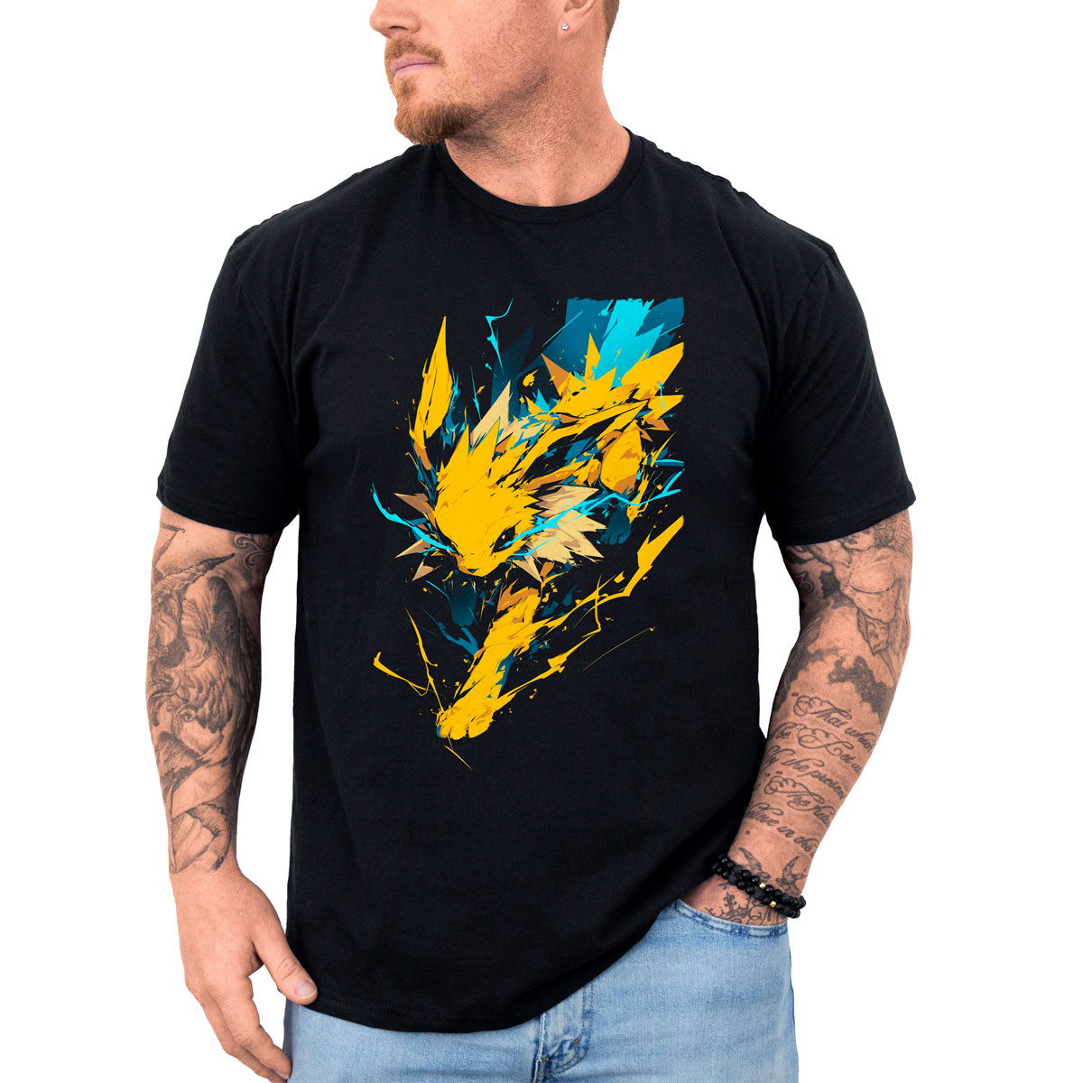 polera-anime-estampada-jolteon-thunder-wave-pok-mon