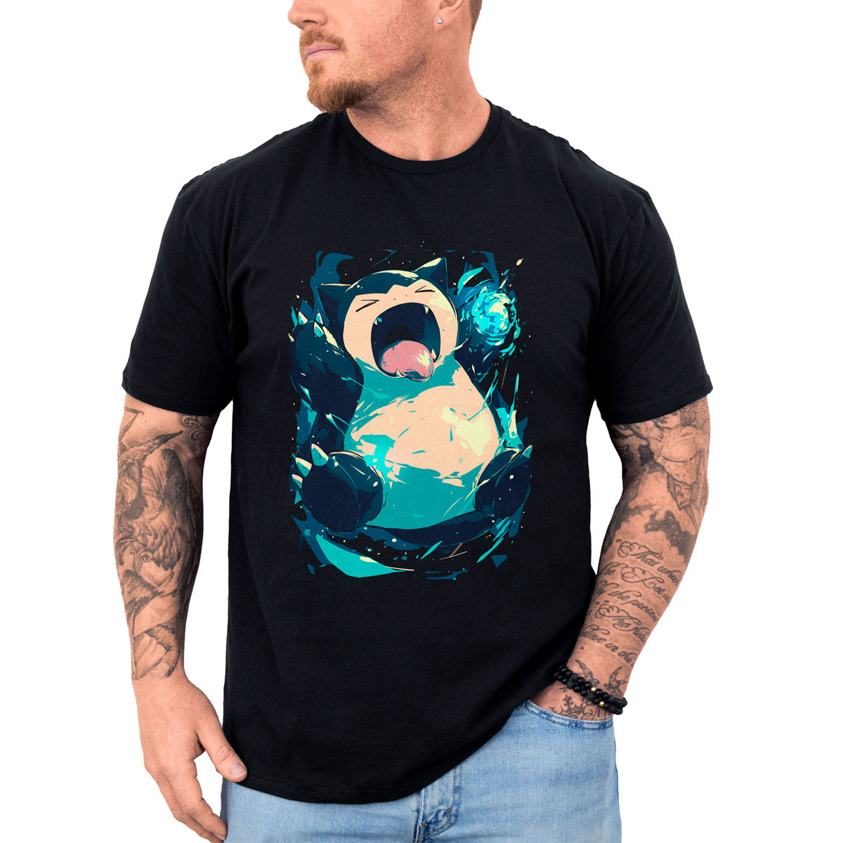 polera-anime-estilo-entrenador-con-dise-o-de-snorlax-bostezando
