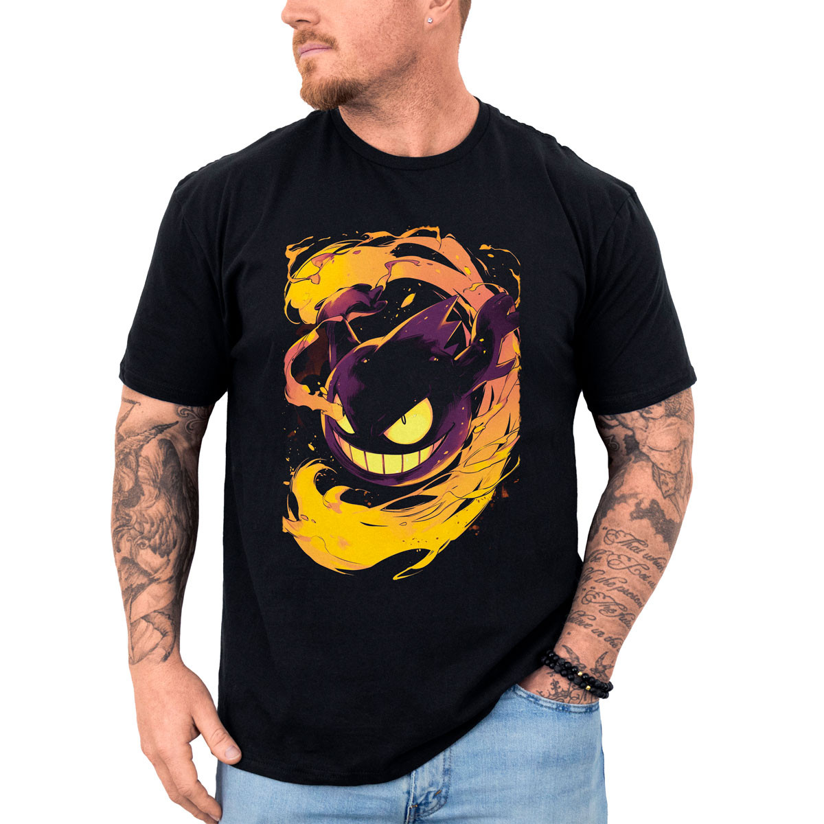 polera-anime-gastly-pokemon-gym-negro-background