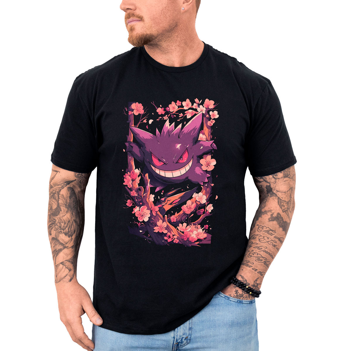 polera-anime-gengar-cerezos-pok-mon-manga-corta