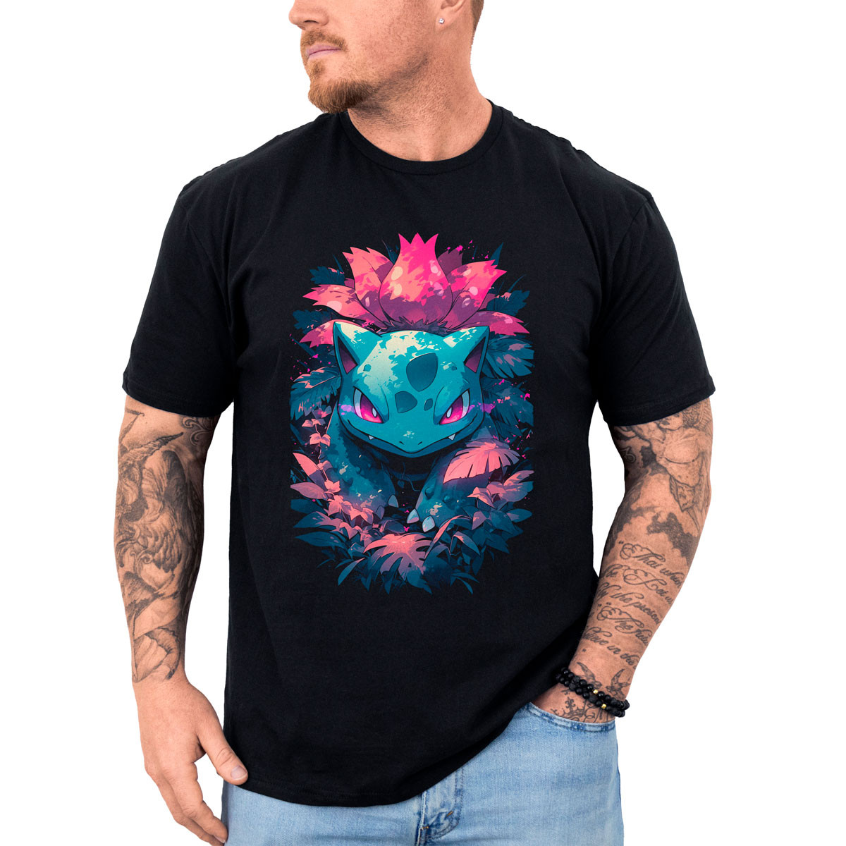 polera-anime-ivysaur-negro-entrenador-pokemon