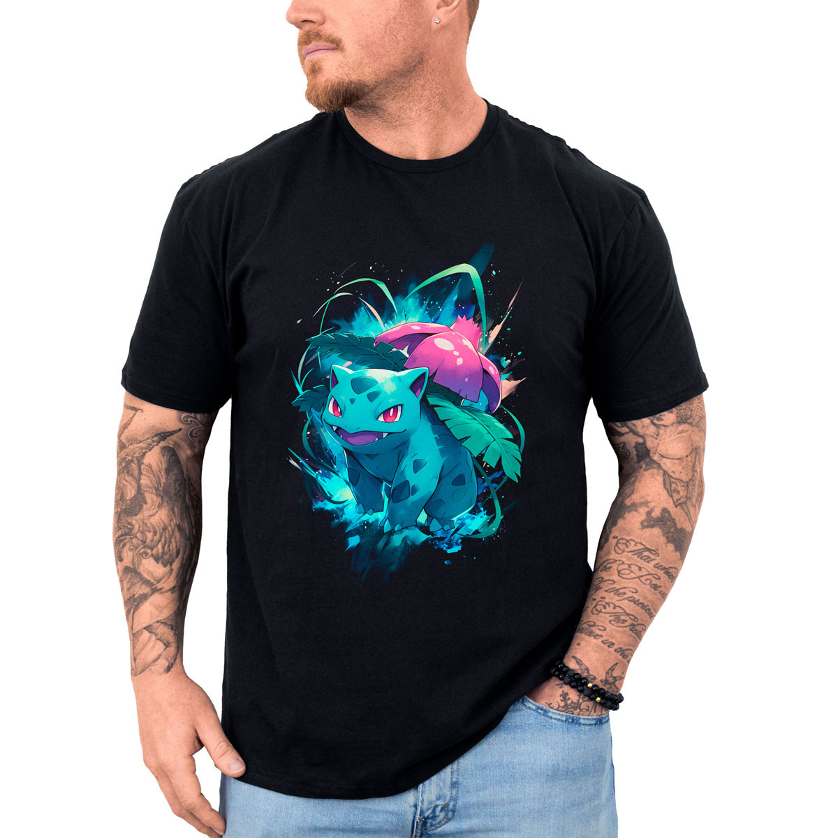 polera-anime-ivysaur-shiny-pokemon-negro-batalla-