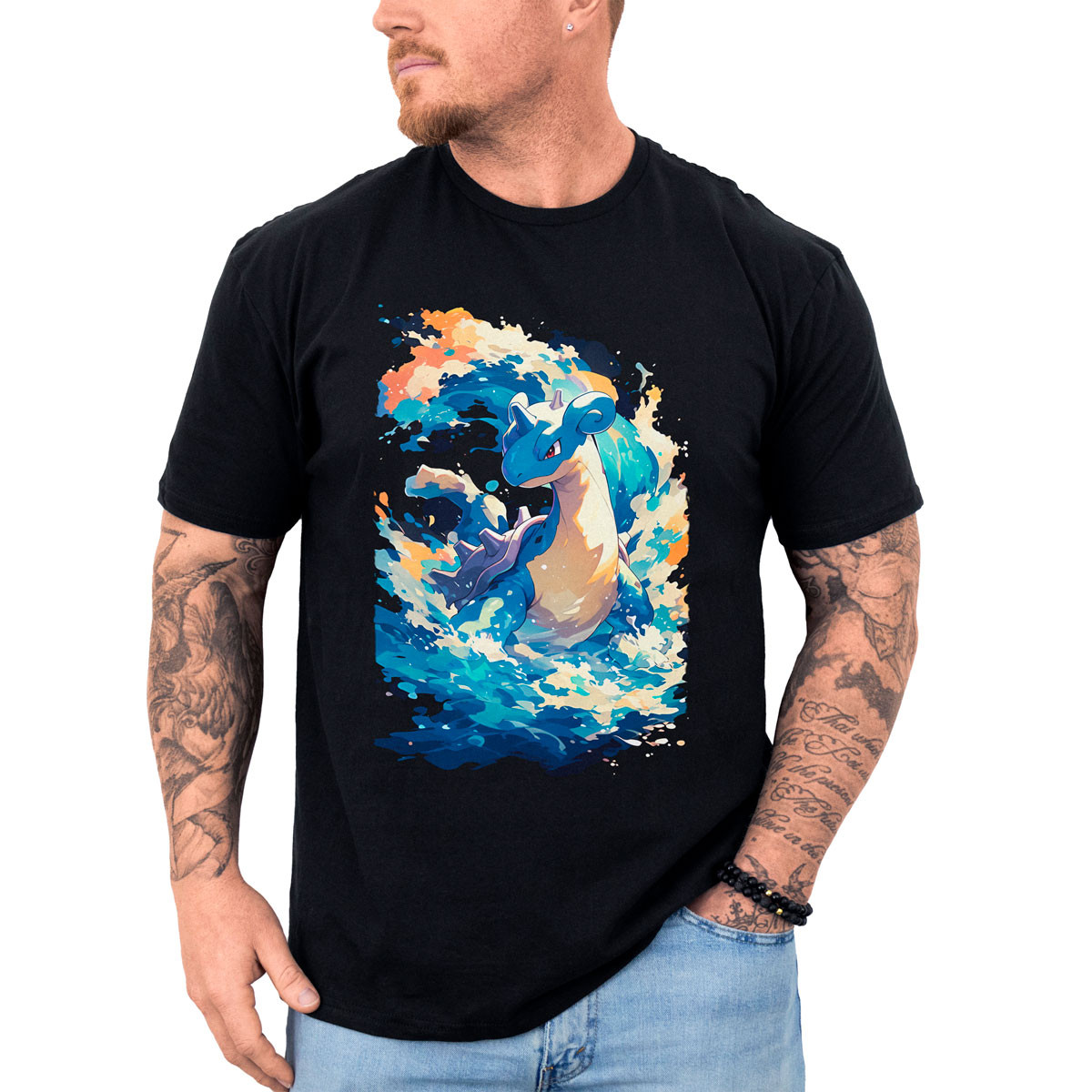 polera-anime-lapras-sketch-pokemon-negro