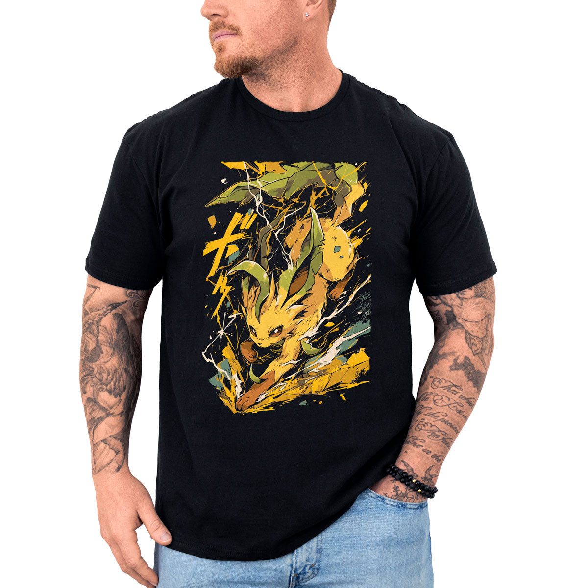 polera-anime-leafeon-atacando-pokemon-anim
