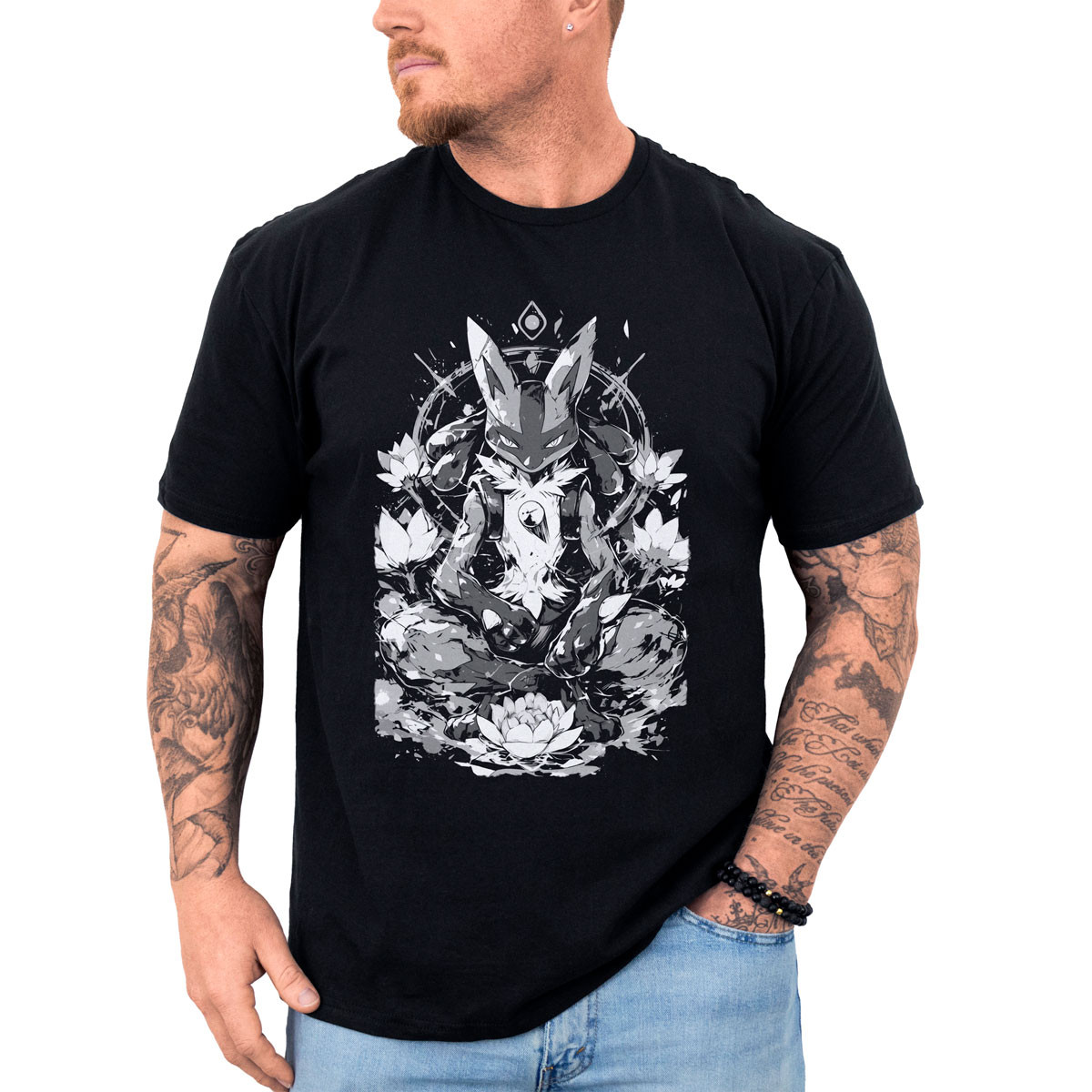 polera-anime-lucario-lotus-pokemon-negro
