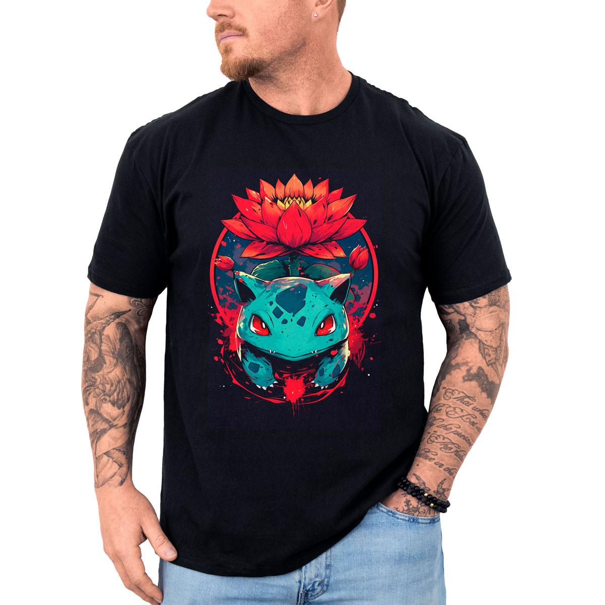 polera-anime-manga-corta-pok-dex-bulbasaur-negro