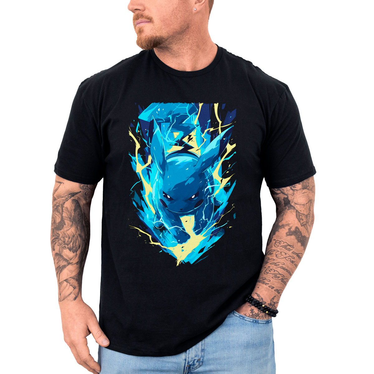 polera-anime-pikachu-thunderbolt-suave-batalla-de-dise-o-anime