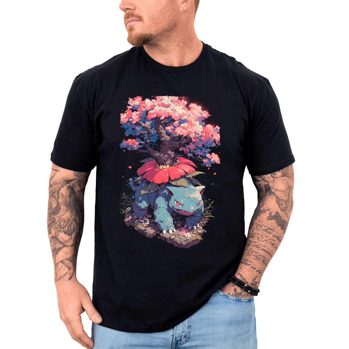 polera-anime-suave-pok-dex-venusaur-con-cerezos-floreciendo
