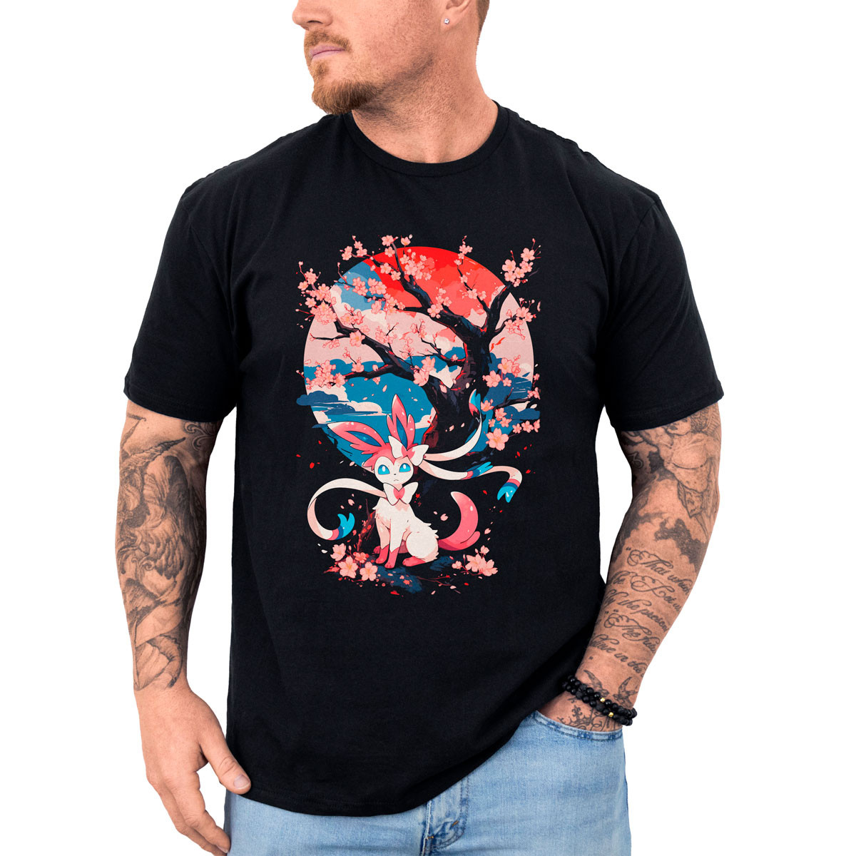 polera-anime-sylveon-cerezo-en-floranime-negra-brillante