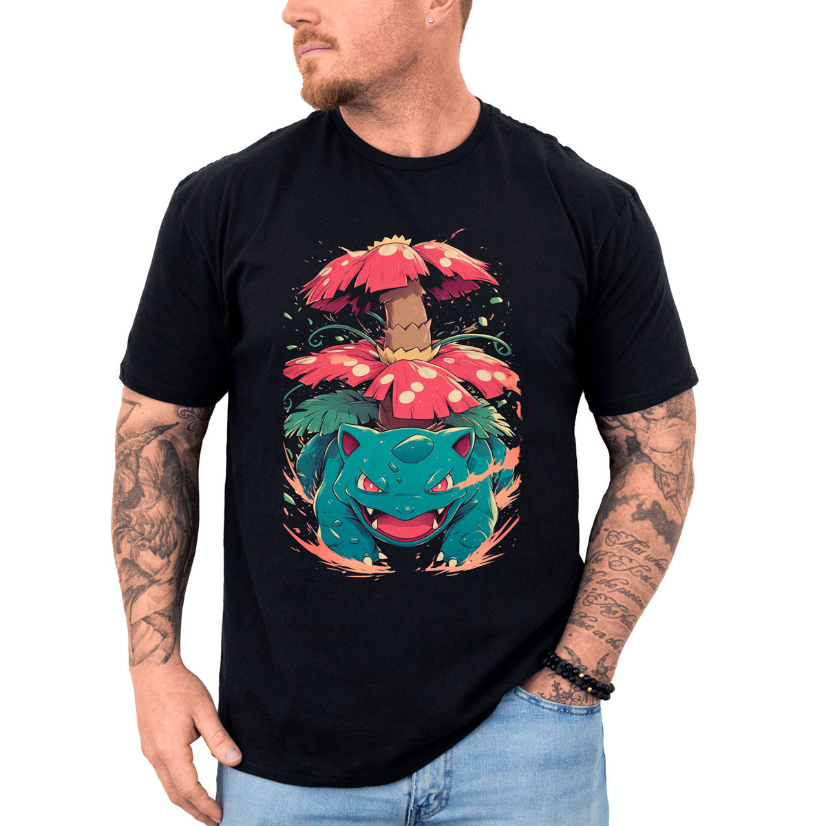 polera-anime-venusaur-atacando-del-dise-o-de-batalla-de-pokemon-anime