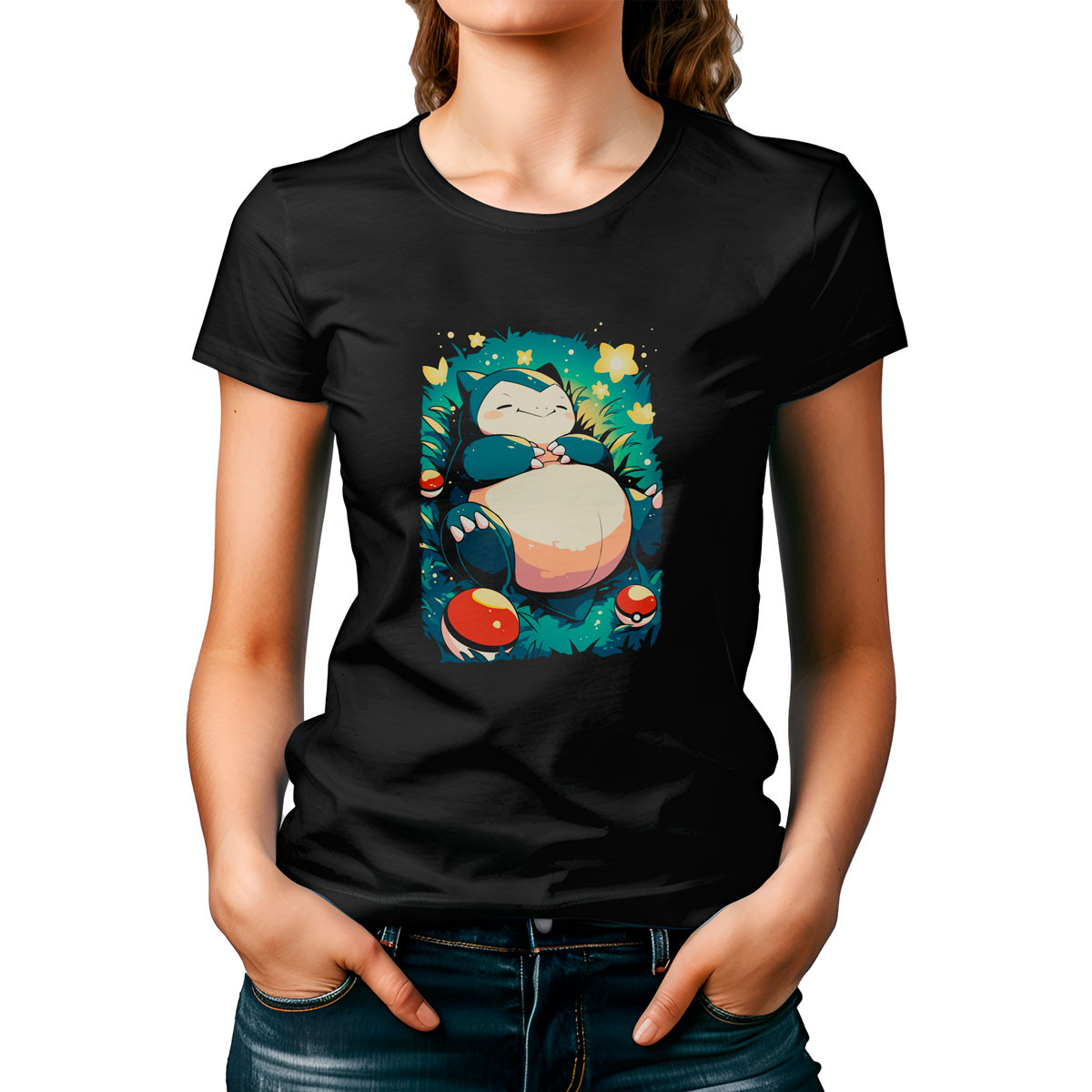 polera-entrenador-snorlax-anime-negro