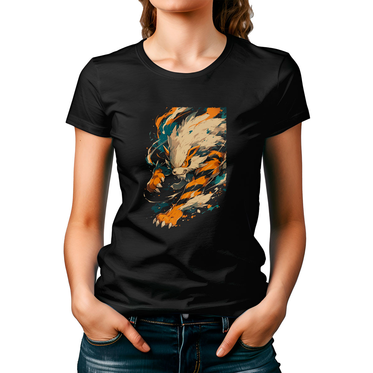 polera-estampada-frontal-batalla-pokemon-arcanine-anime