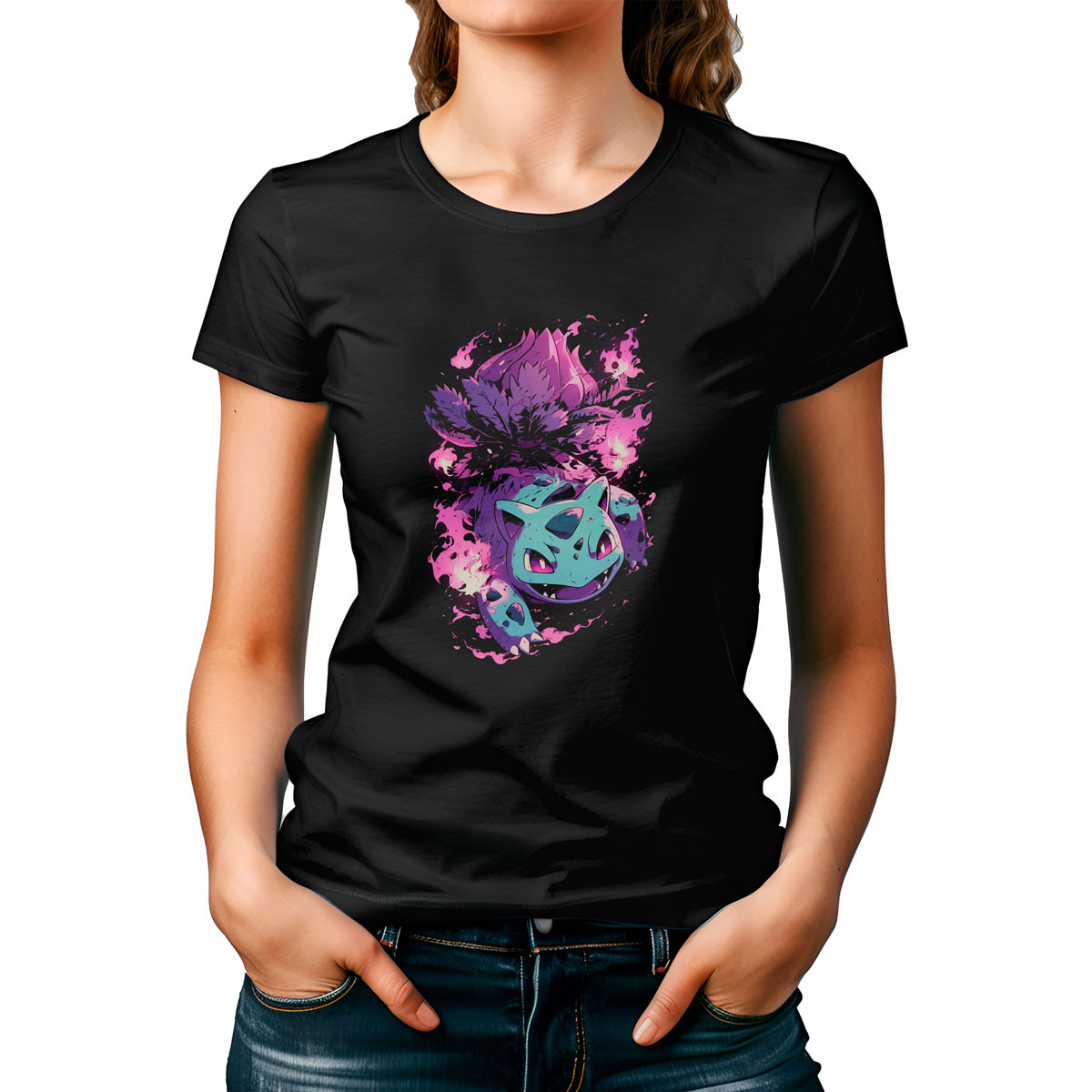 polera-estampada-frontal-shiny-bulbasaur-pokemon-anime-black
