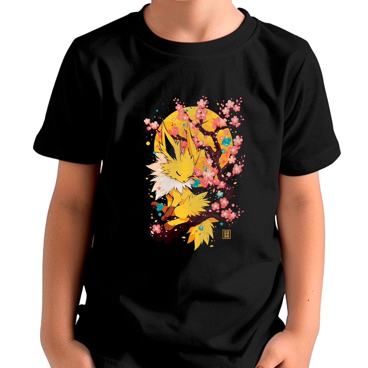 polera-estampada-jolteon-en-flor-de-cerezo-pok-mon