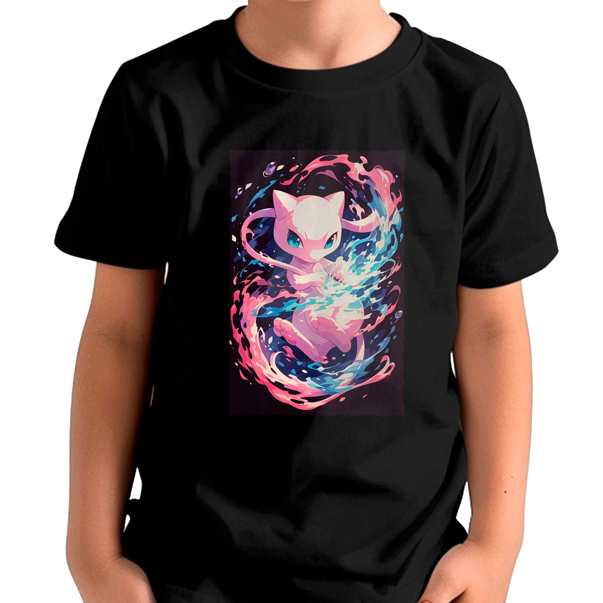 polera-estampada-mew-pok-mon-anime-fondo-negro