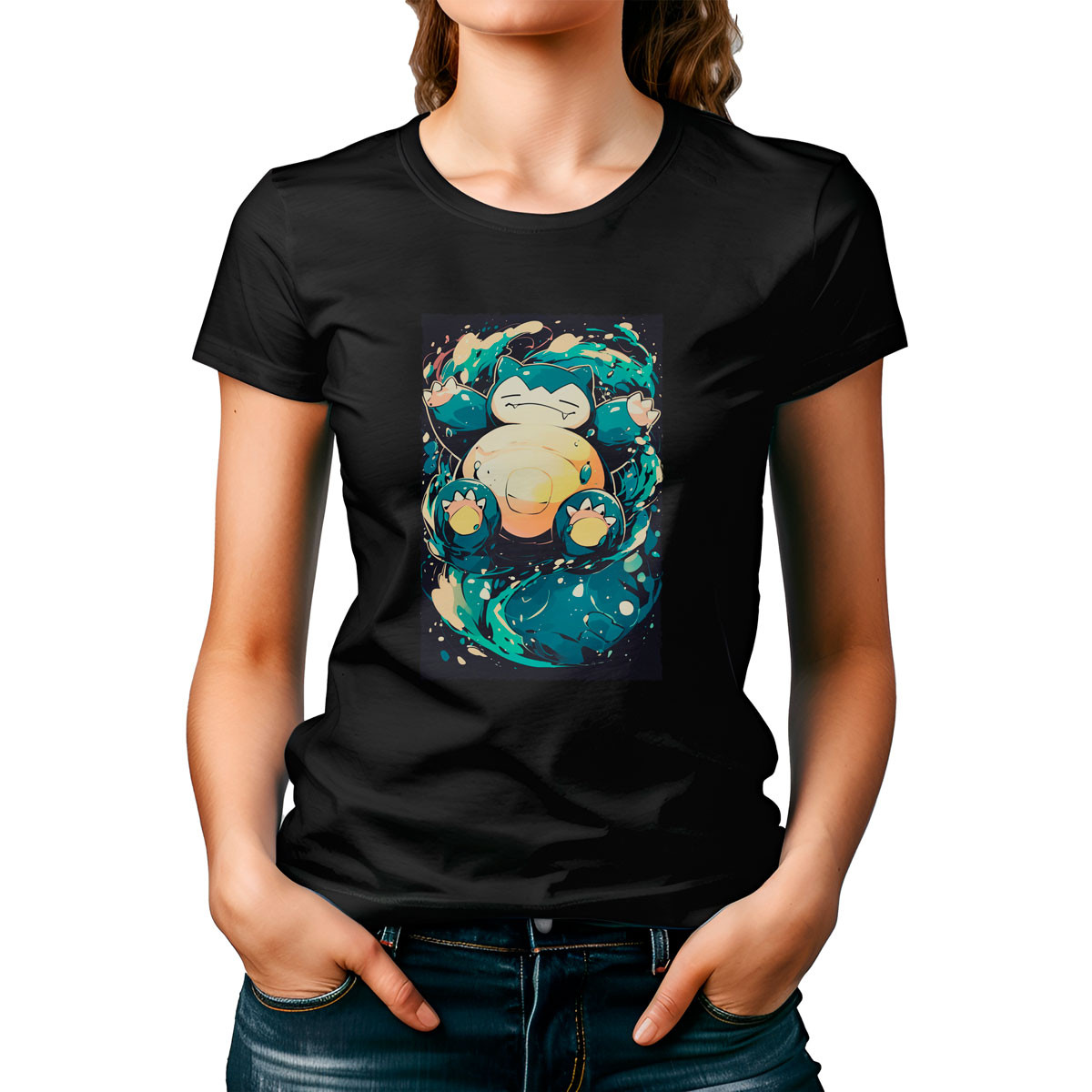 polera-estampada-pok-dex-snorlax-shiny-anime