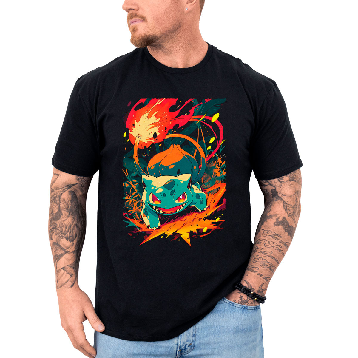 polera-hombre-anime-bulbasaur-atacando-design