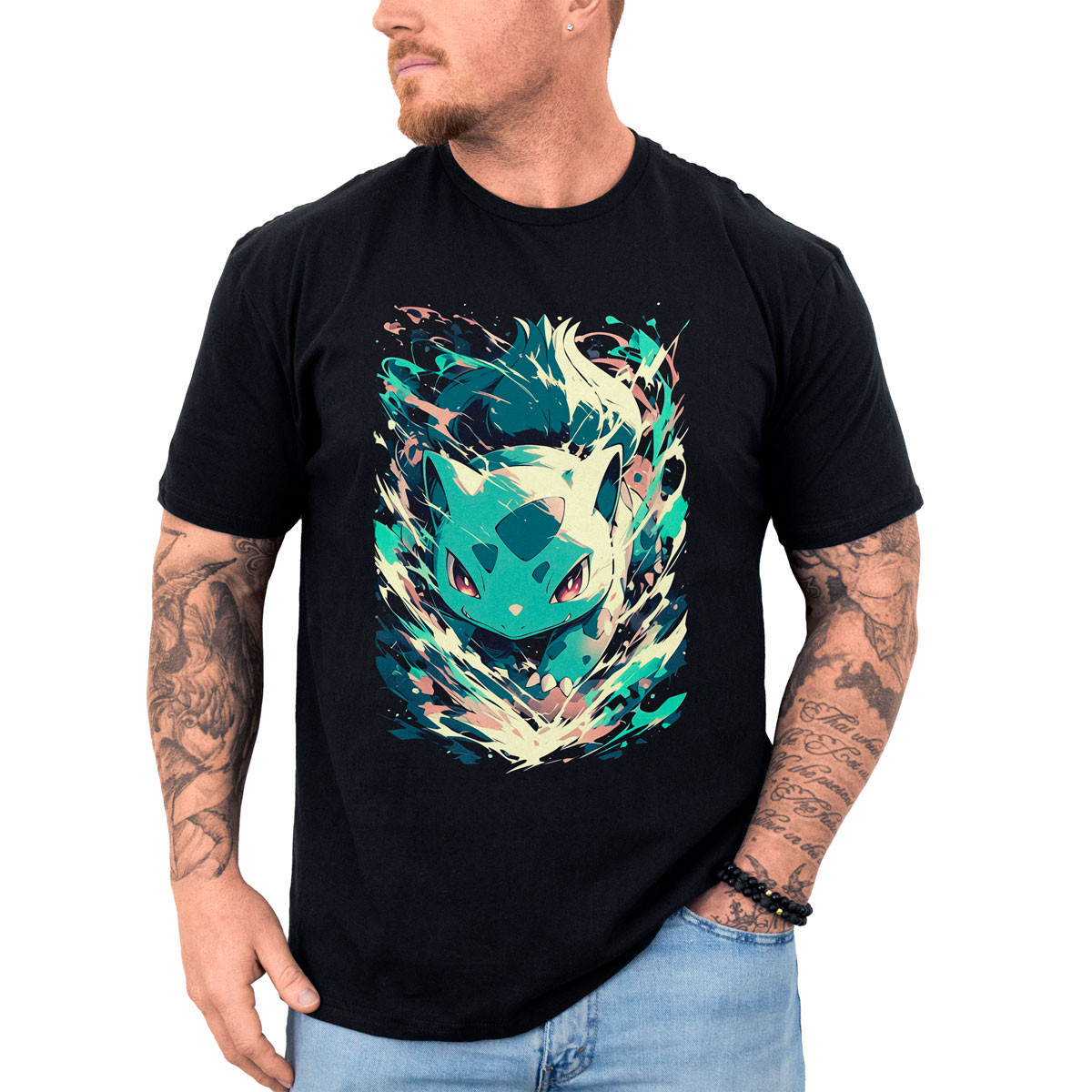 polera-hombre-anime-bulbasaur-hojas-navaja-pok-mon