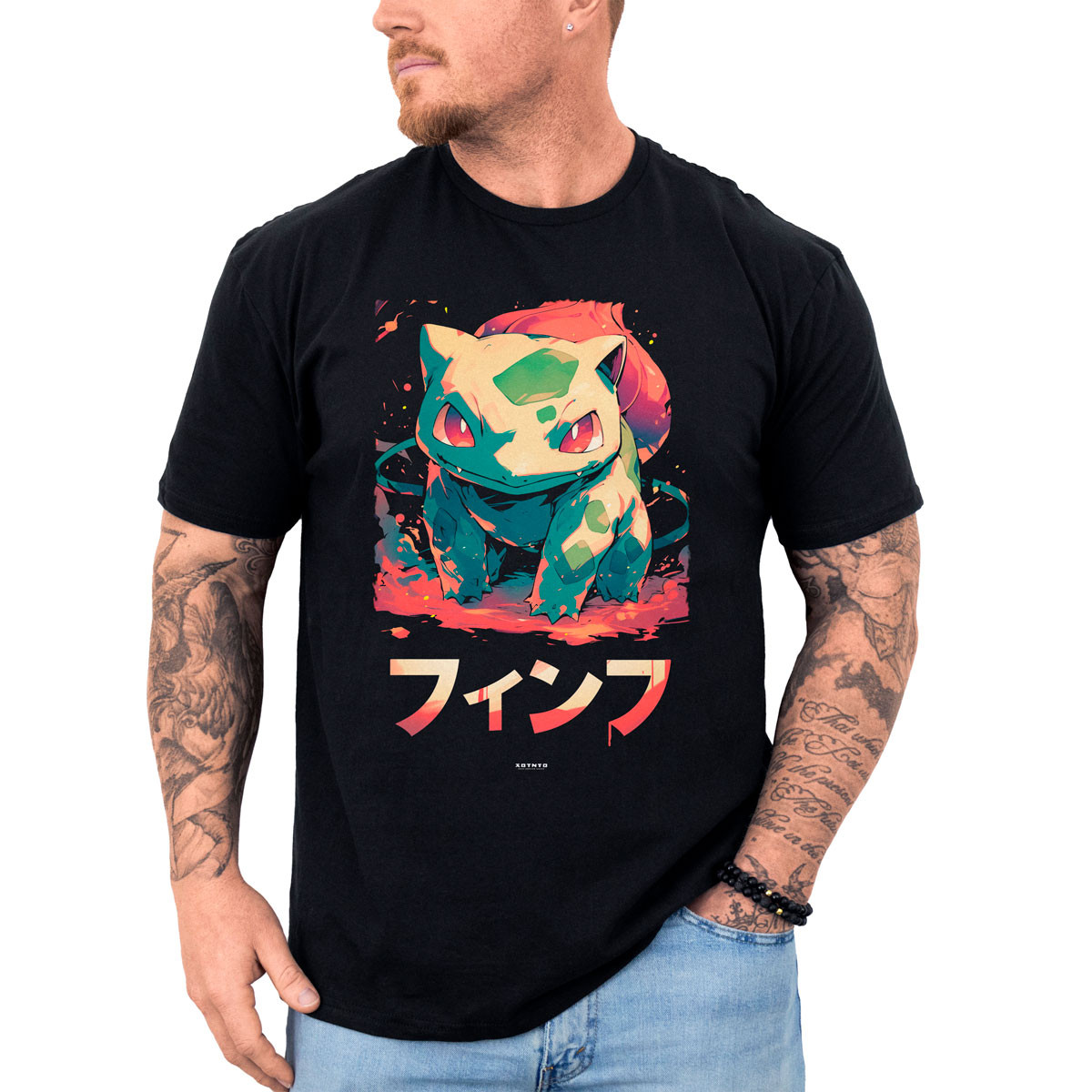 Polera Hombre Anime Negra Entrenador Jolteon Tshirt Design Exclusivo - Unika