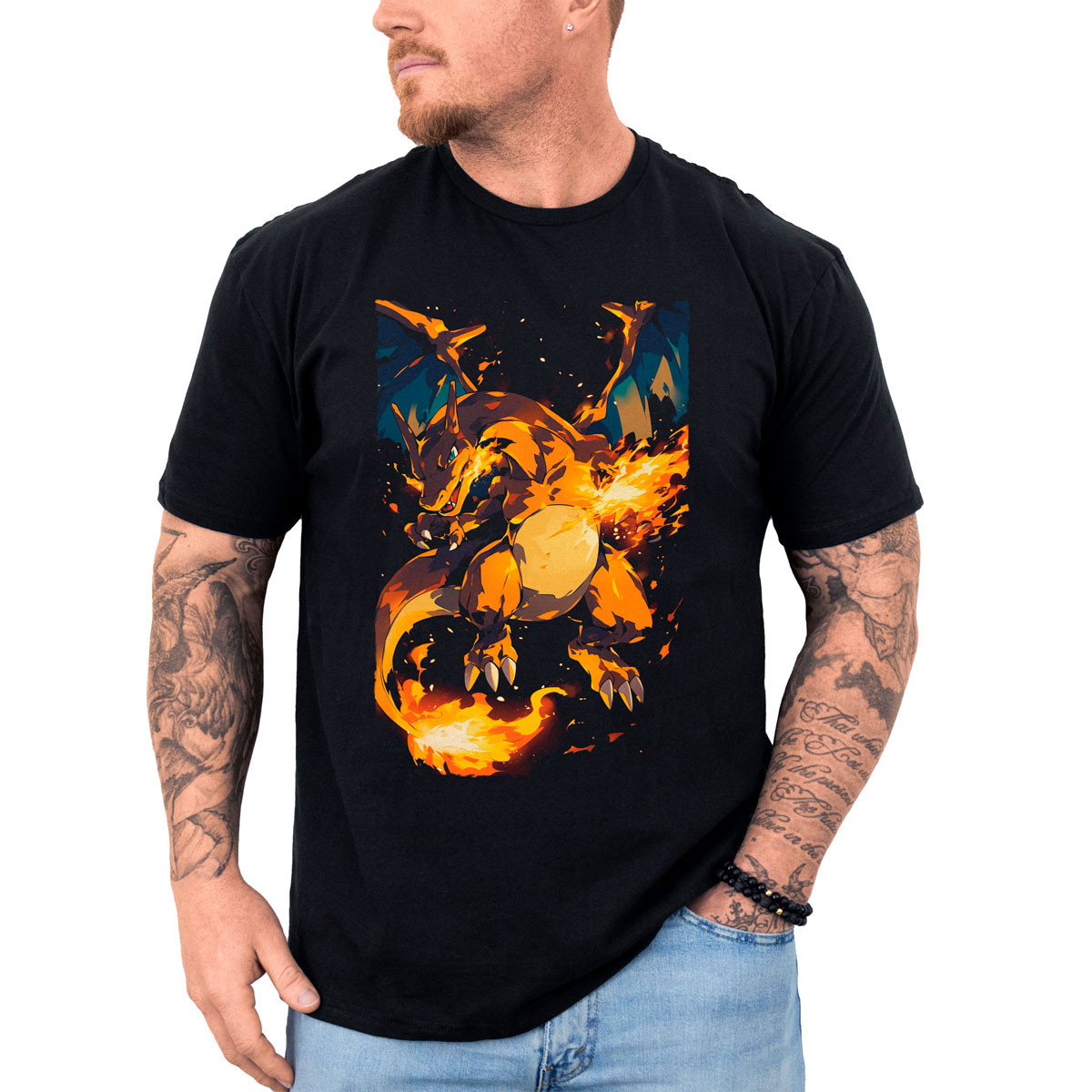 polera-hombre-anime-charizard-flamethrower-negro