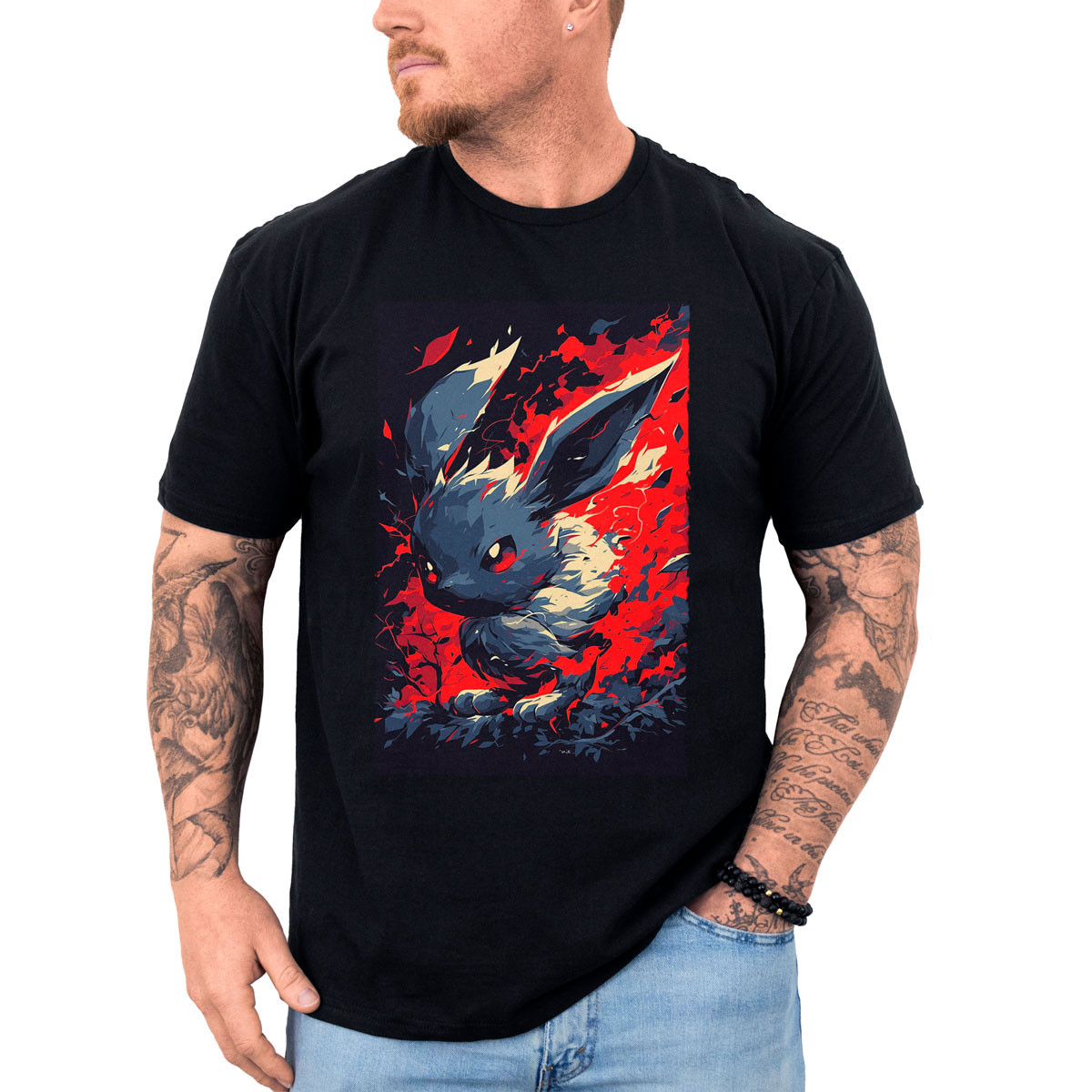 polera-hombre-anime-eevee-pokemon-negro-estampado