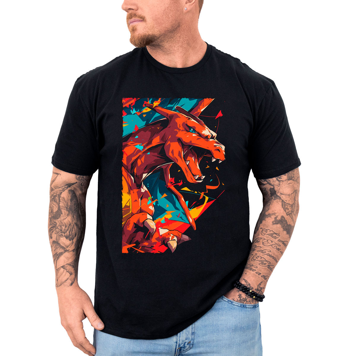 polera-hombre-anime-estampada-charizard-face-pok-mon