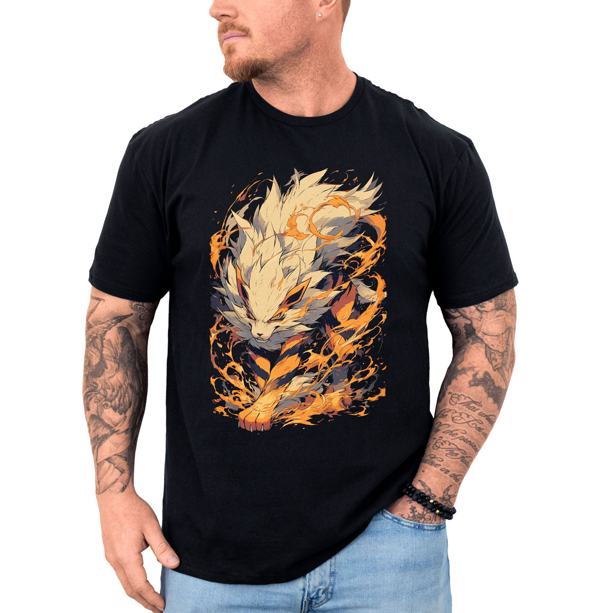 polera-hombre-anime-estampado-arcanine-pok-mon