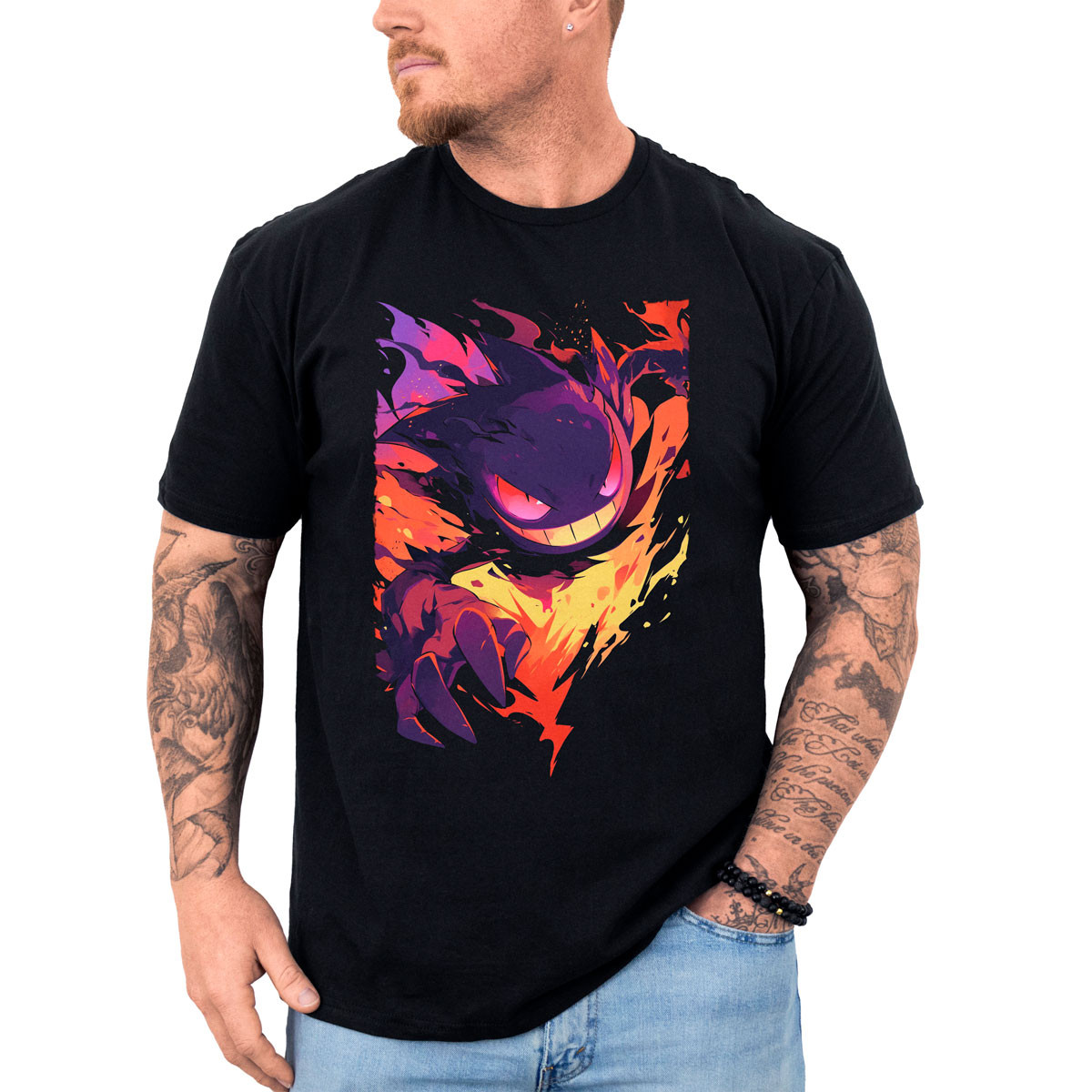 polera-hombre-anime-gastly-minimalista