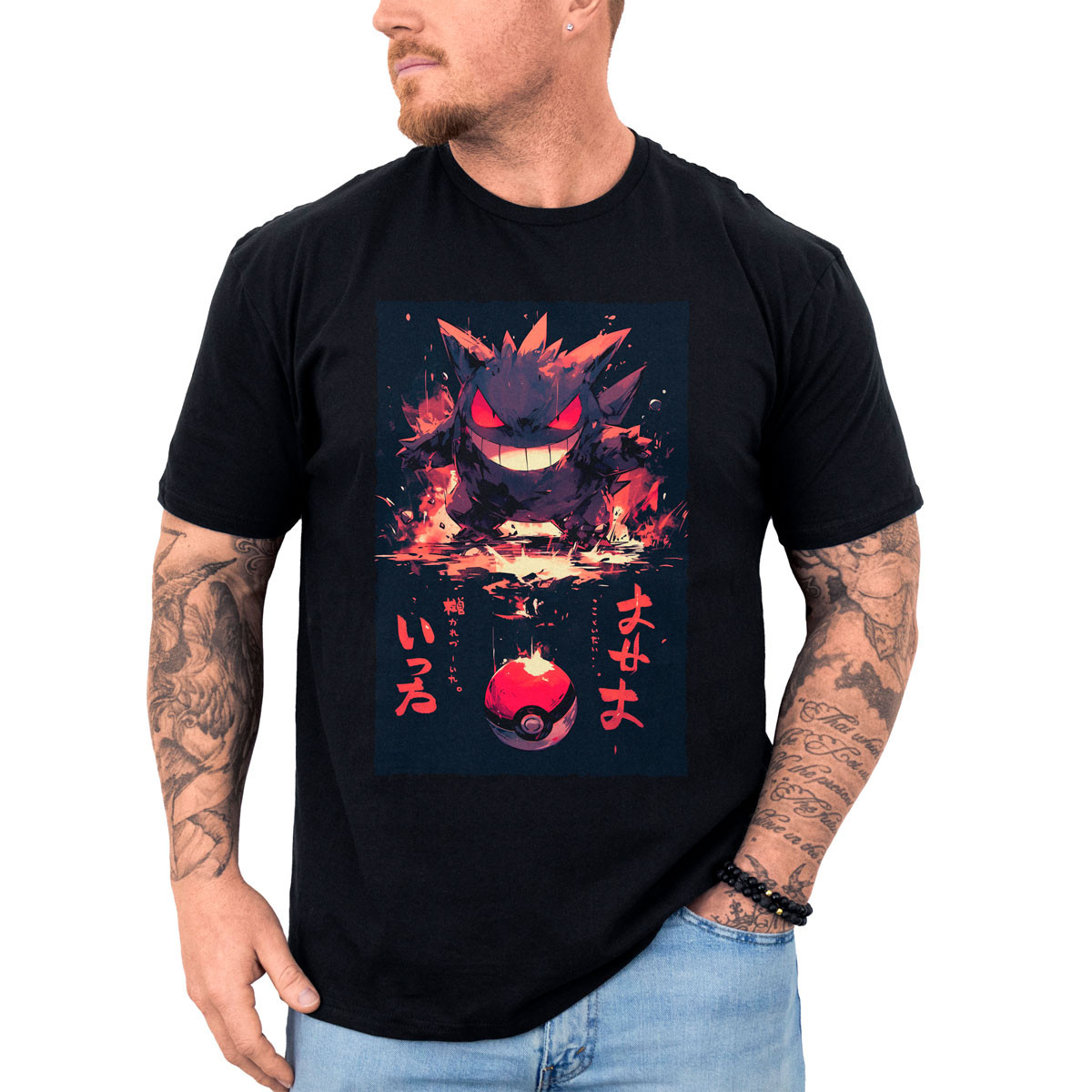 polera-hombre-anime-gengar-ink-design-pokemon-anime