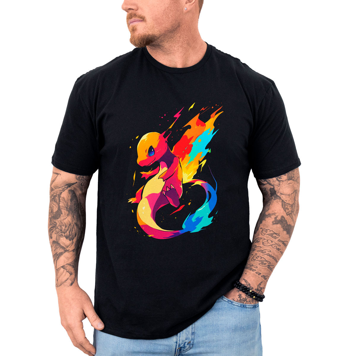 polera-hombre-anime-gym-dise-o-silueta-charmander-pok-mon
