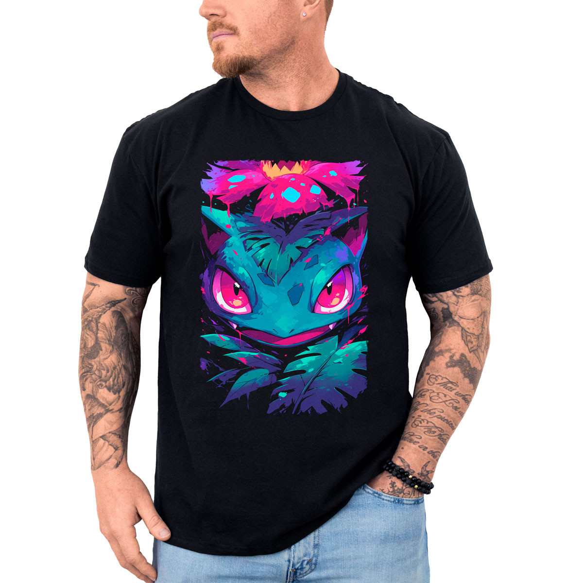 polera-hombre-anime-ivysaur-ojos-pok-mon-closeup