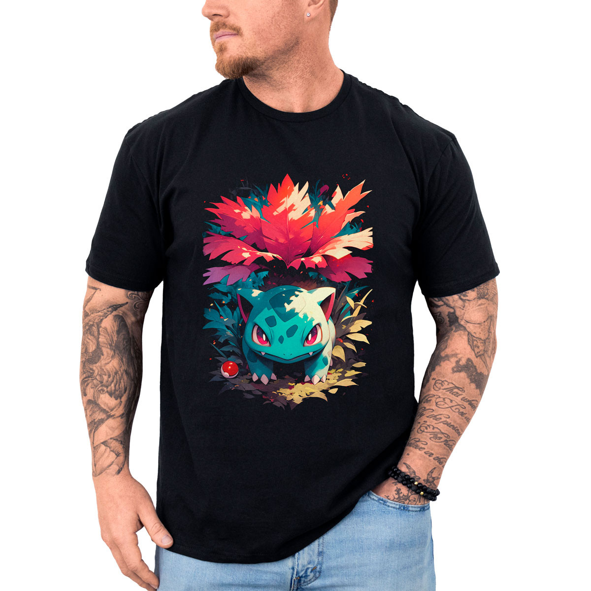 polera-hombre-anime-ivysaur-shiny-pokemon-manga-corta