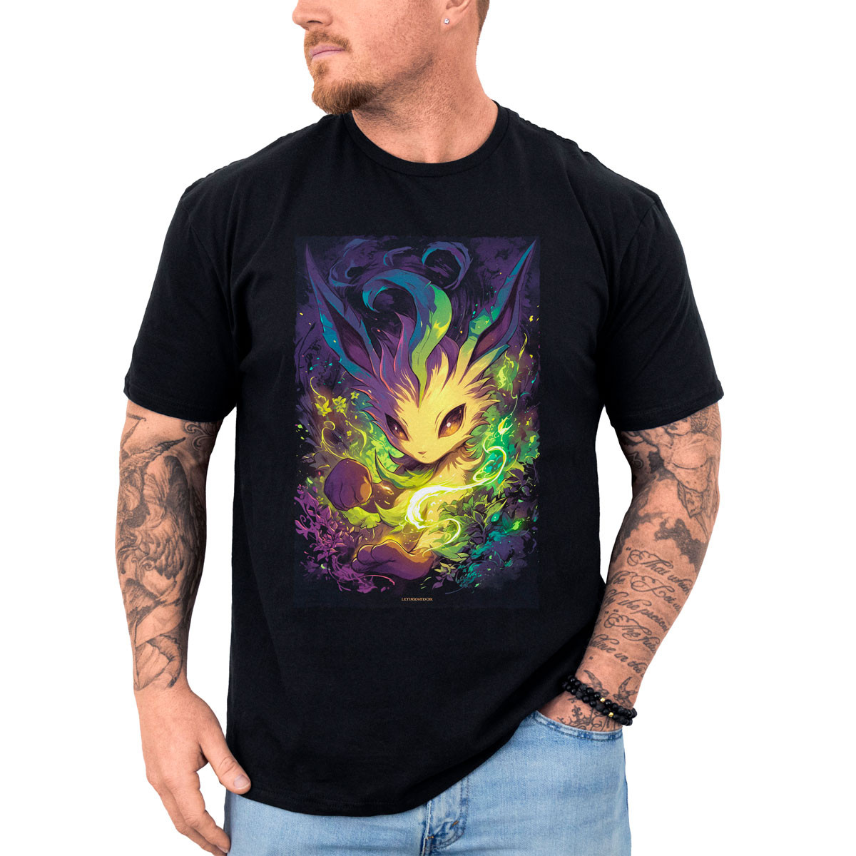 polera-hombre-anime-leafeon-battle-dise-o