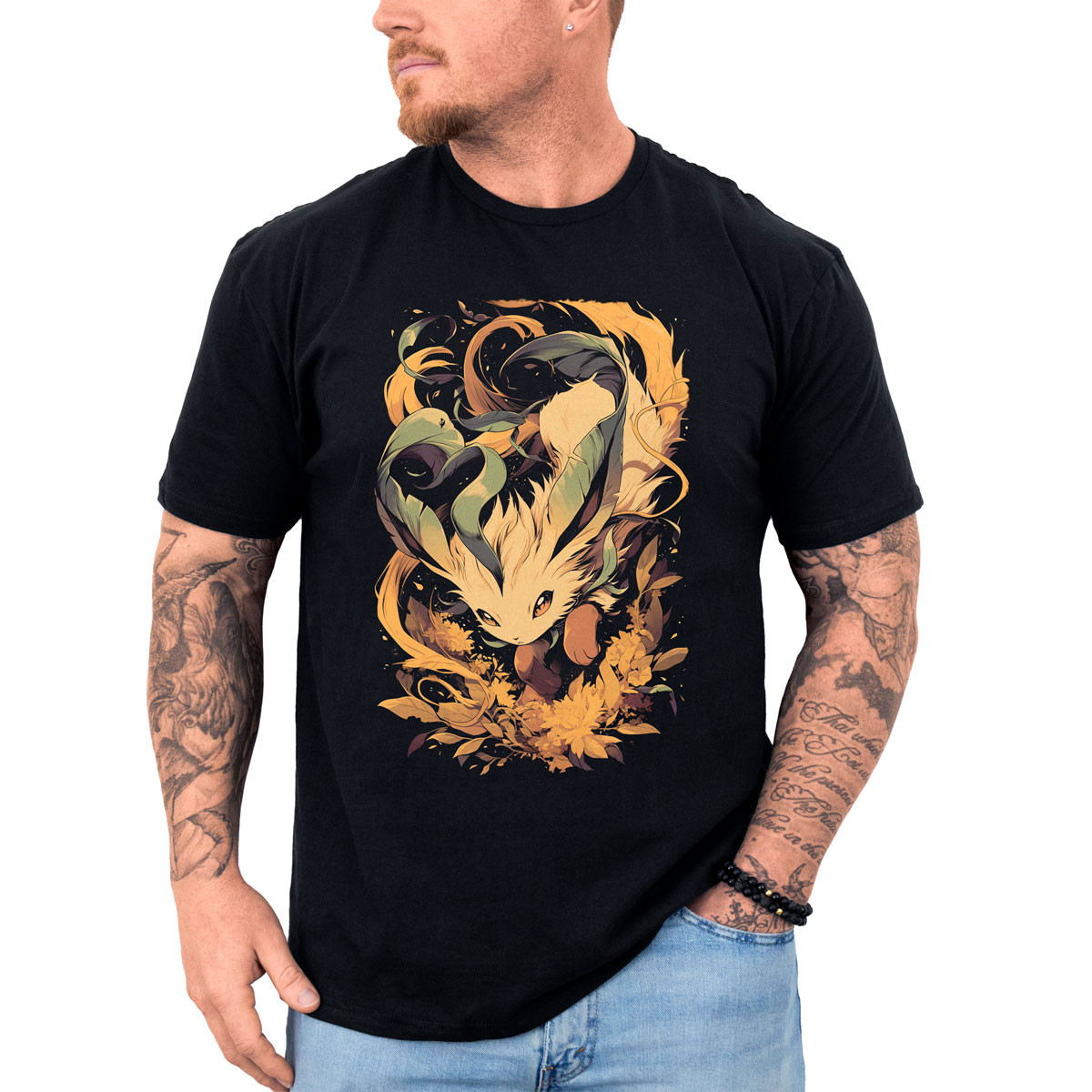 polera-hombre-anime-leafeon-battle-estampada
