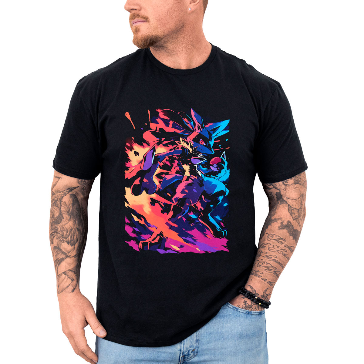 polera-hombre-anime-lucario-batalla-pok-mon