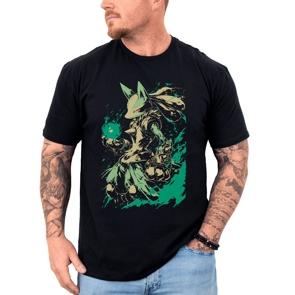 polera-hombre-anime-lucario-heal-pulse-manga-corta