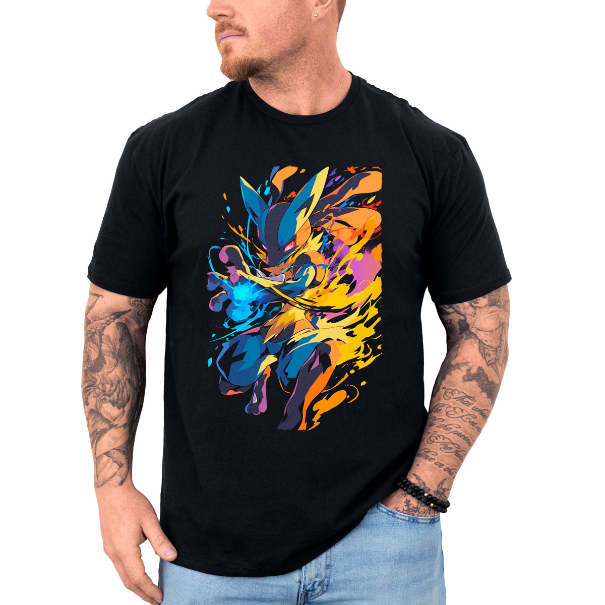 polera-hombre-anime-lucario-meteor-mash-pok-mon