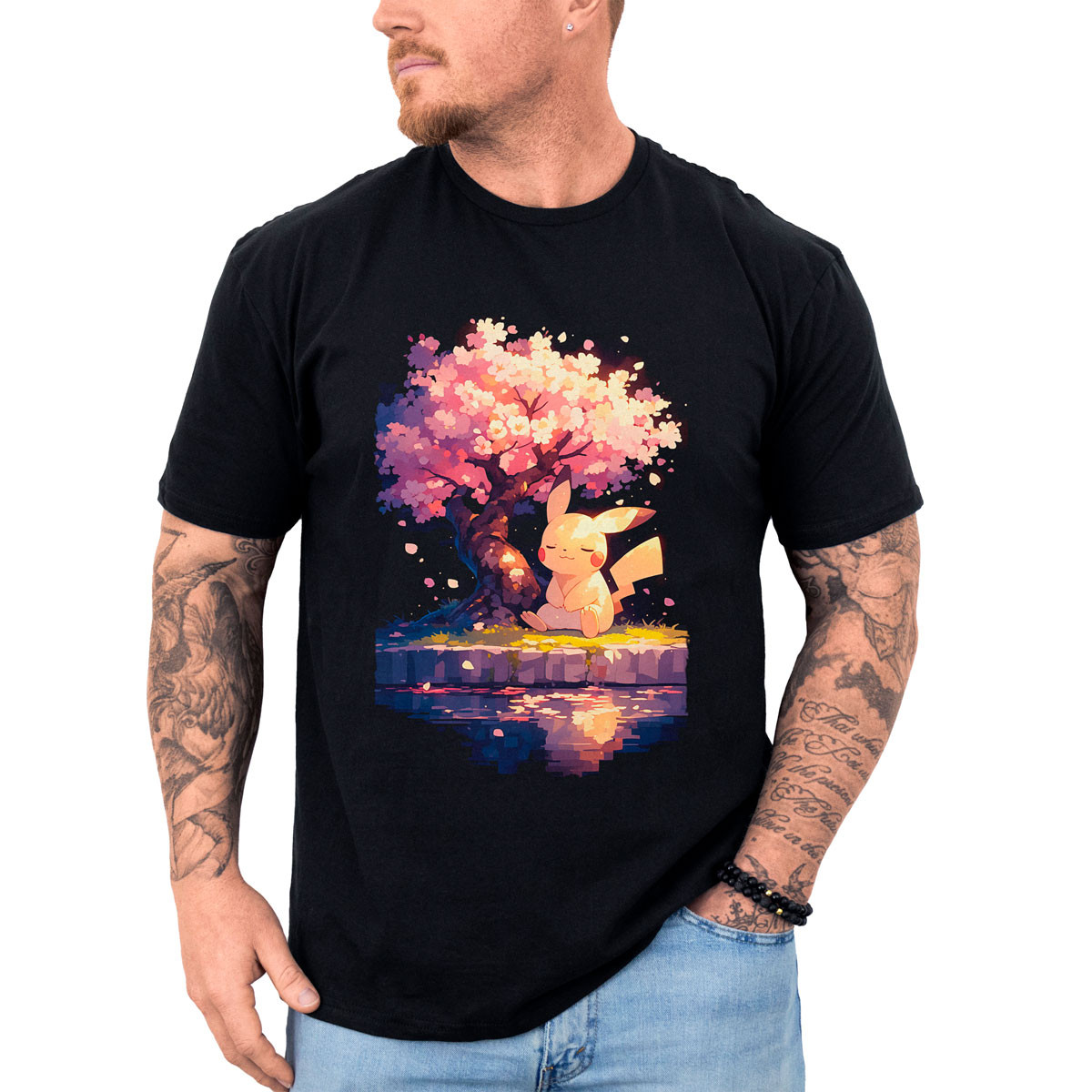 polera-hombre-anime-pikachu-cerezos-dise-o-anime-manga-corta
