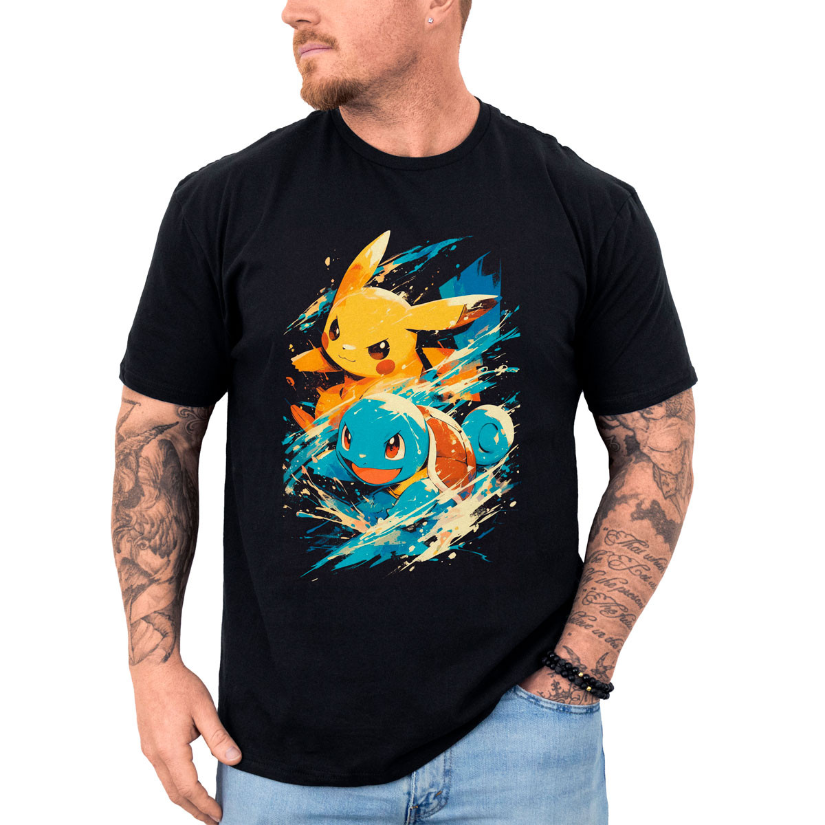 polera-hombre-anime-pikachu-y-squirtle-gym-algod-n