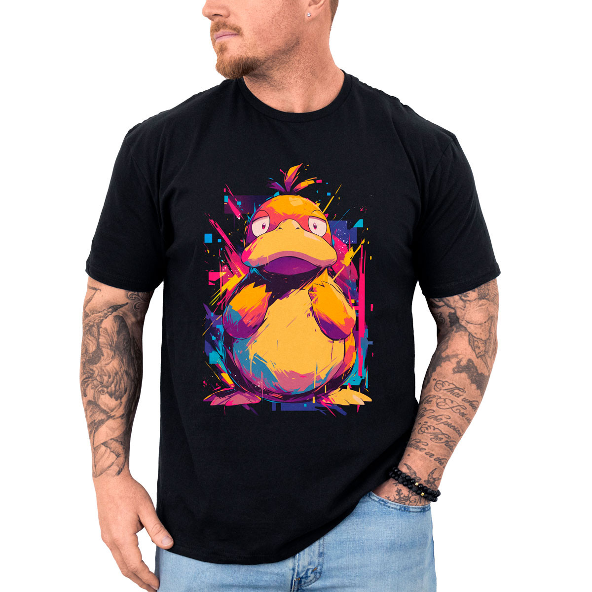 polera-hombre-anime-psyduck-pok-mon-negra