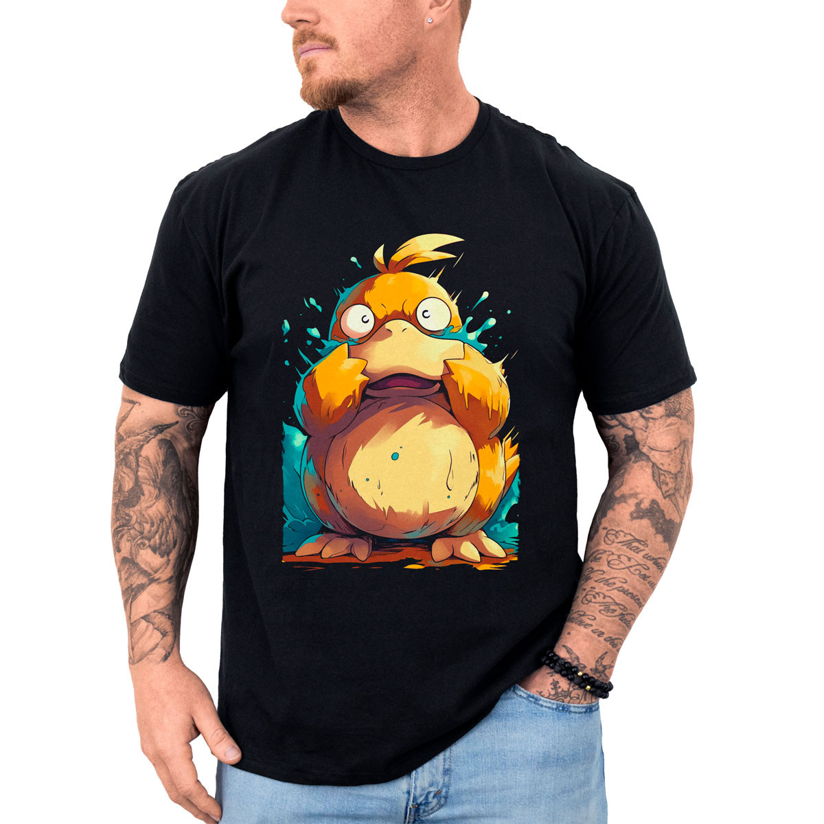 polera-hombre-anime-psyduck-pok-mon-negro