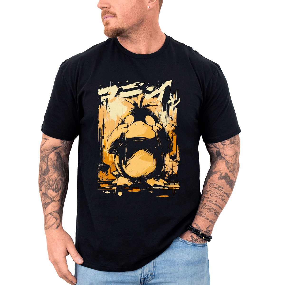 polera-hombre-anime-silueta-psyduck-pok-mon