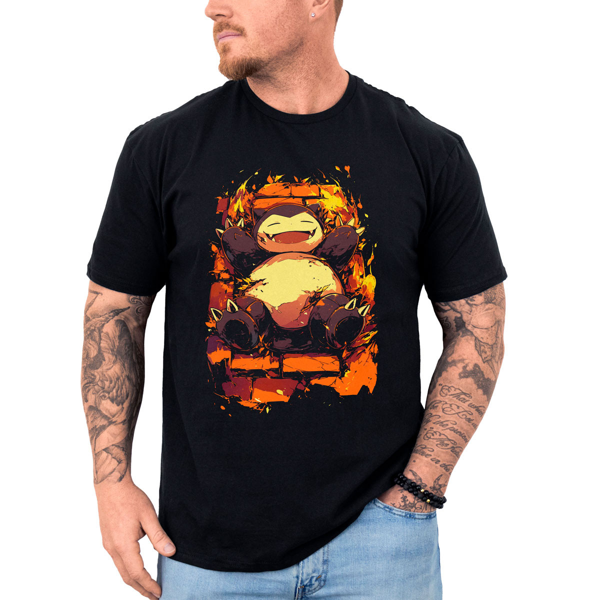 polera-hombre-anime-snorlax-sketch-pok-mon-negro