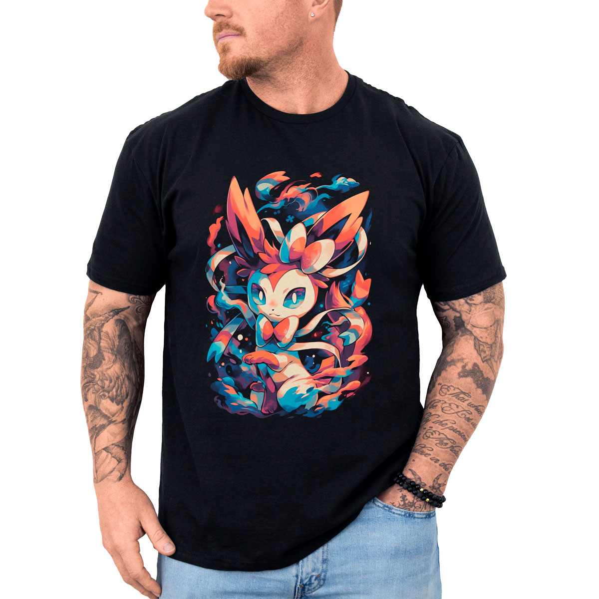 polera-hombre-anime-sylveon-negro-brillante