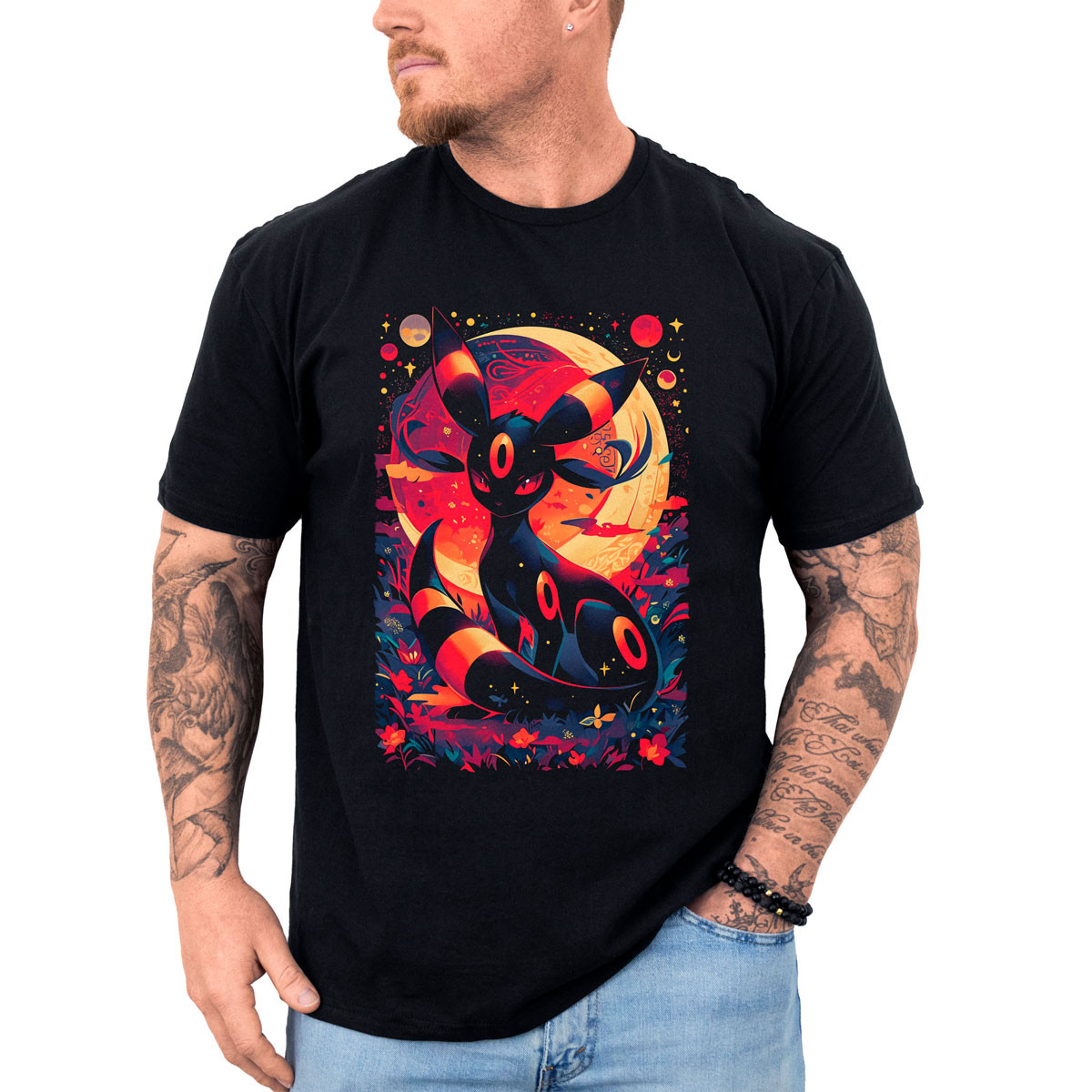 polera-hombre-anime-umbreon-moonlight-manga-corta-dise-o-llamativo-de-pok-mon-