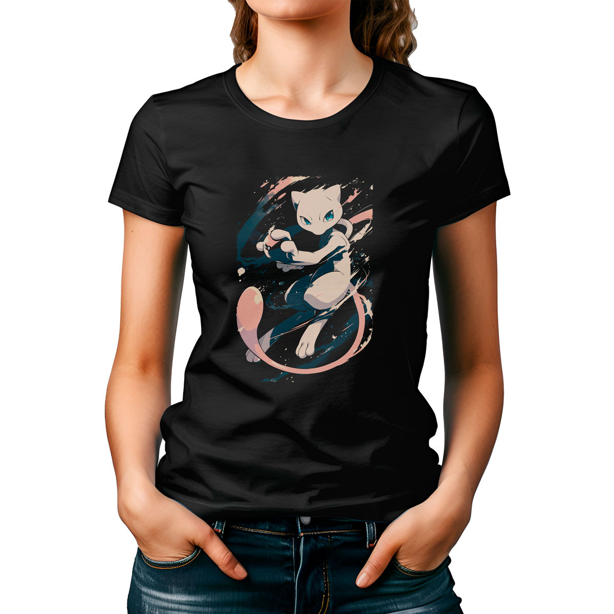 polera-mujer-anime-mew-pokemon-negro