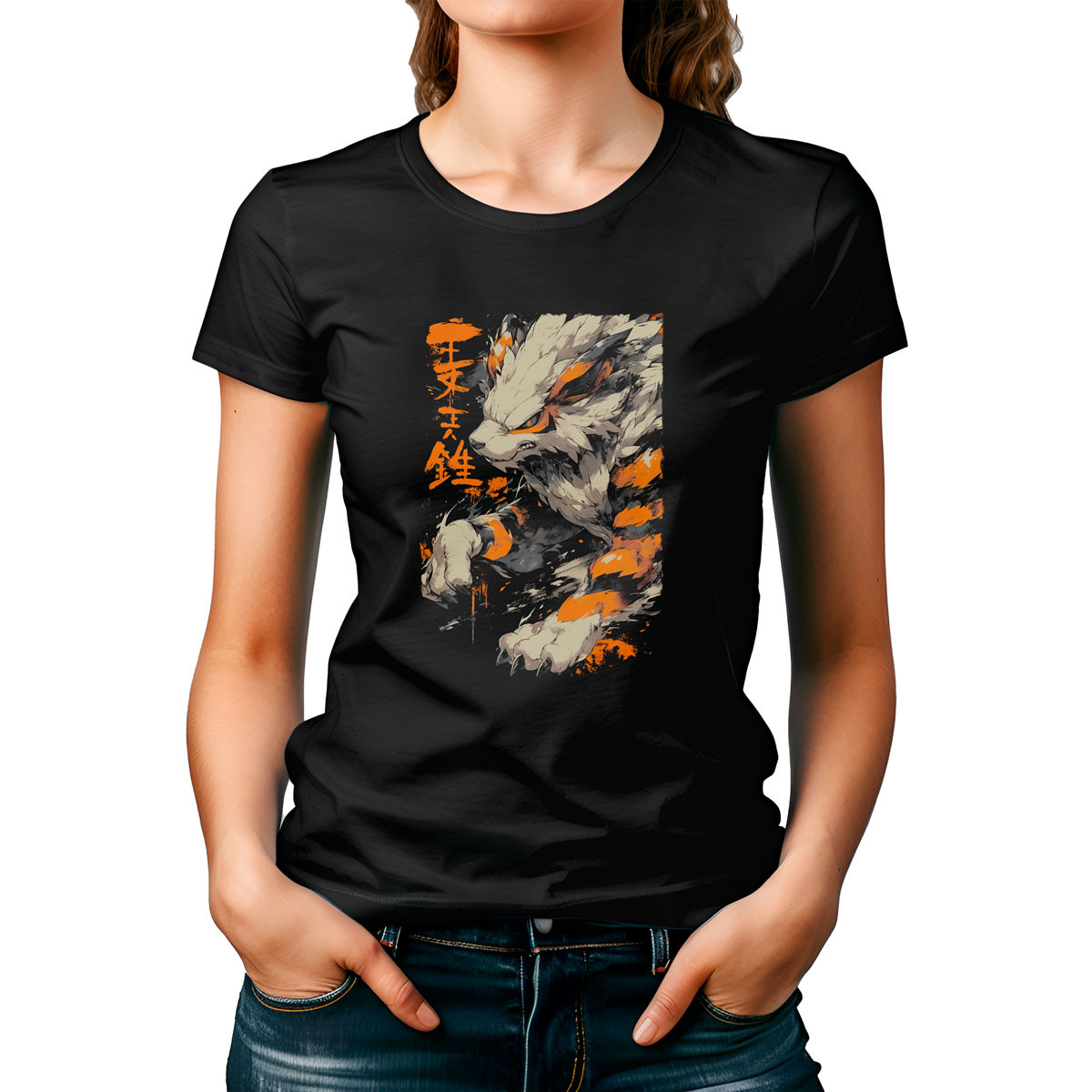 polera-mujer-batallas-pok-mon-arcanine-dark-anime