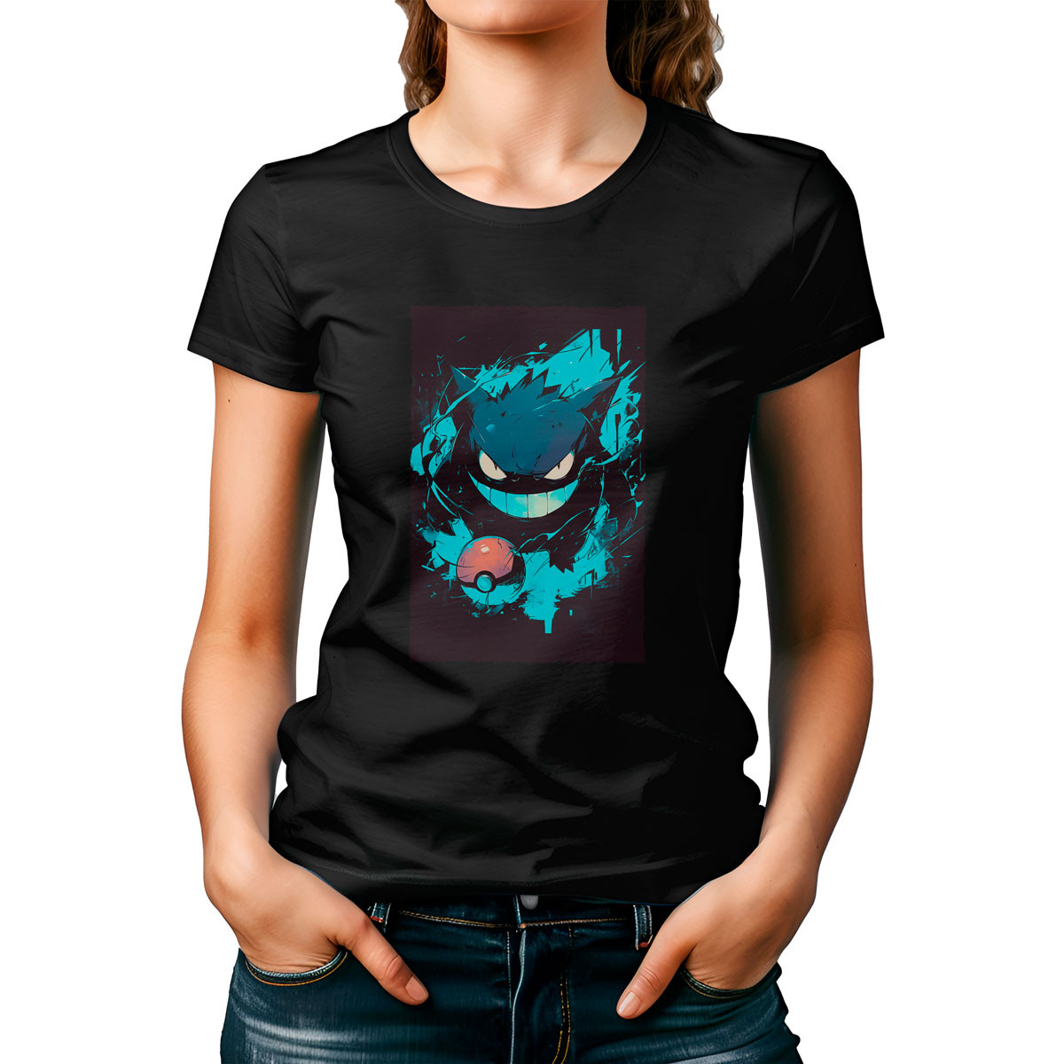 polera-mujer-dise-o-gengar-pokeballs-anime-negra